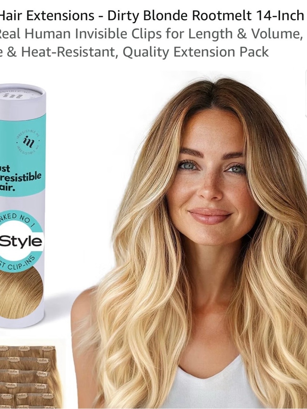 Rootmelt Dirty Blonde Clip-In Hair Extensions — Natural Blonde Volume